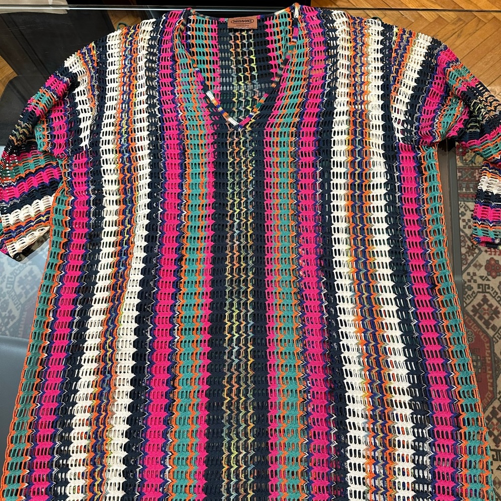 Beautiful Missoni crochet style beach cover up